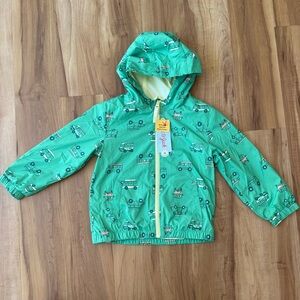 Cat & Jack Green Kids' Hooded Jacket with Vehicle Print